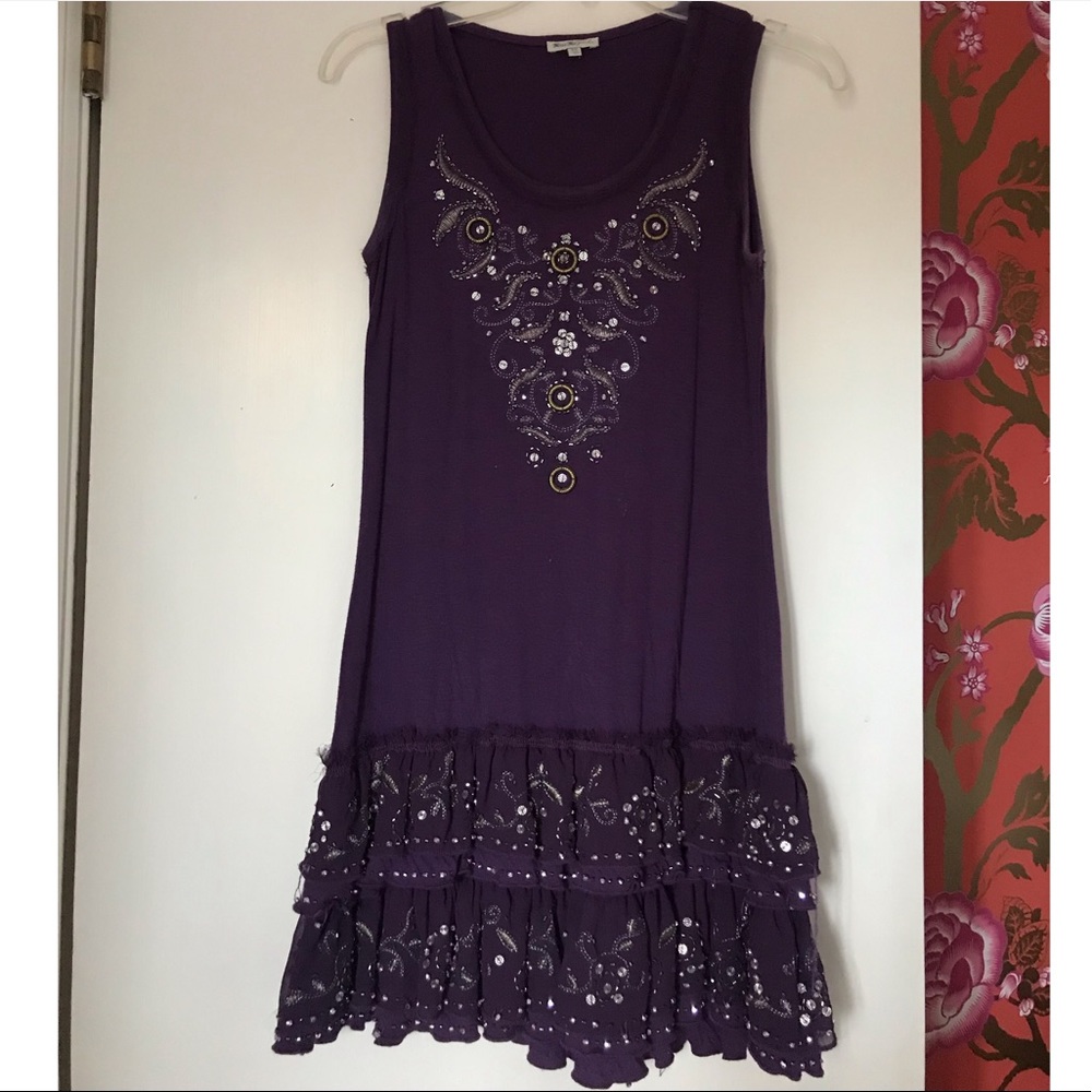 Free People-like boho beaded tunic